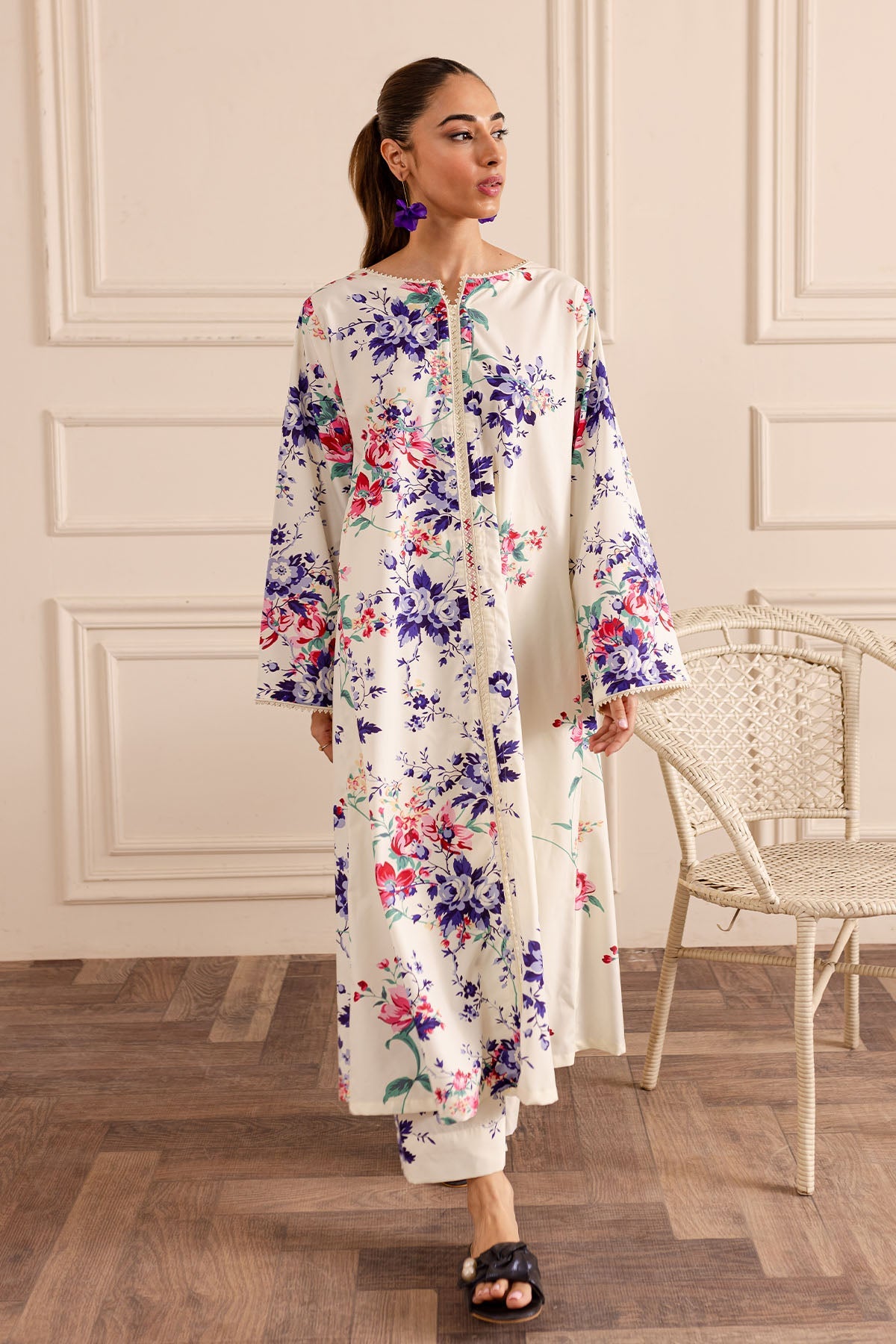 Floral Printed dress - Peach Republic