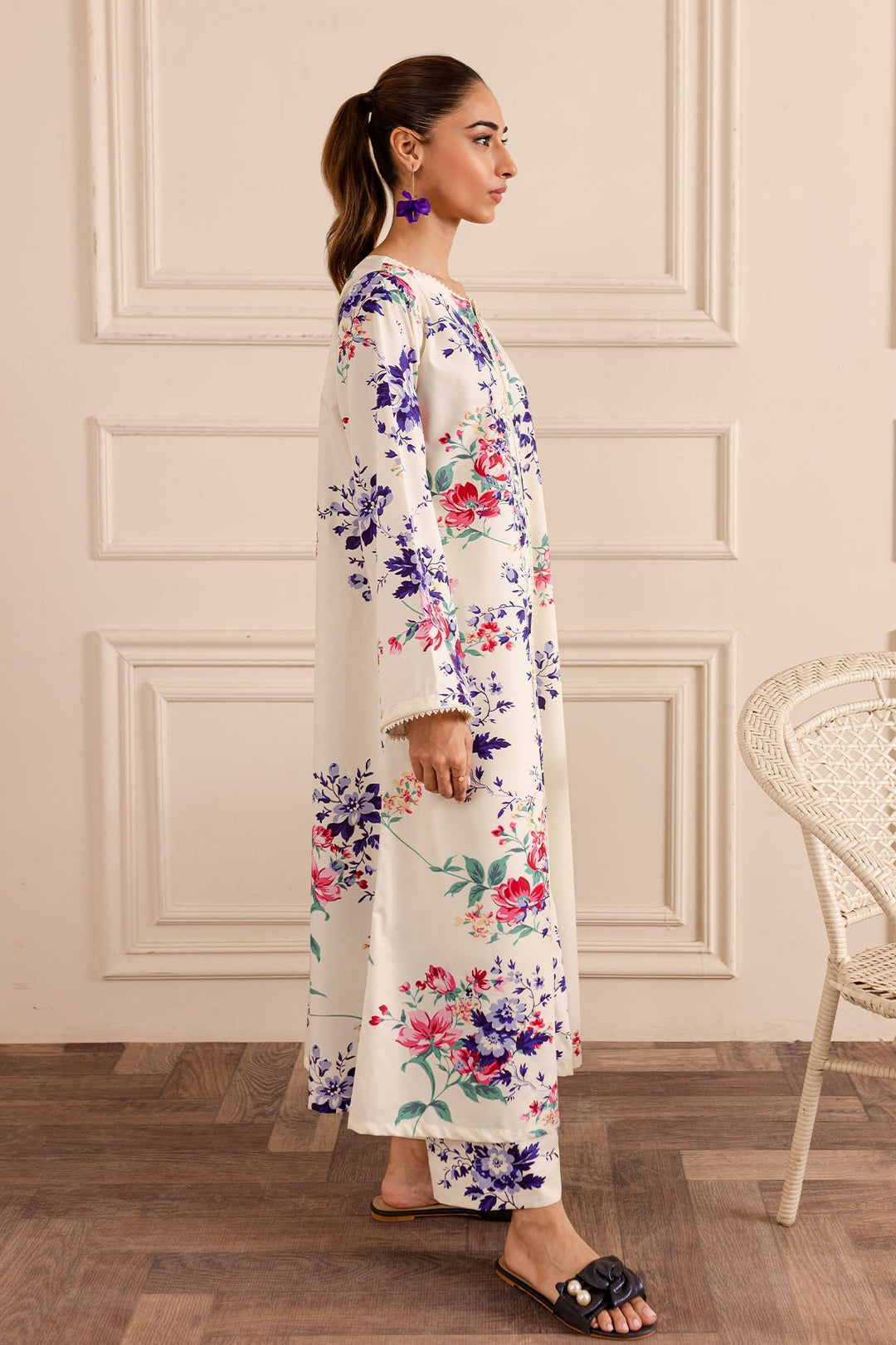 Floral Printed dress - Peach Republic