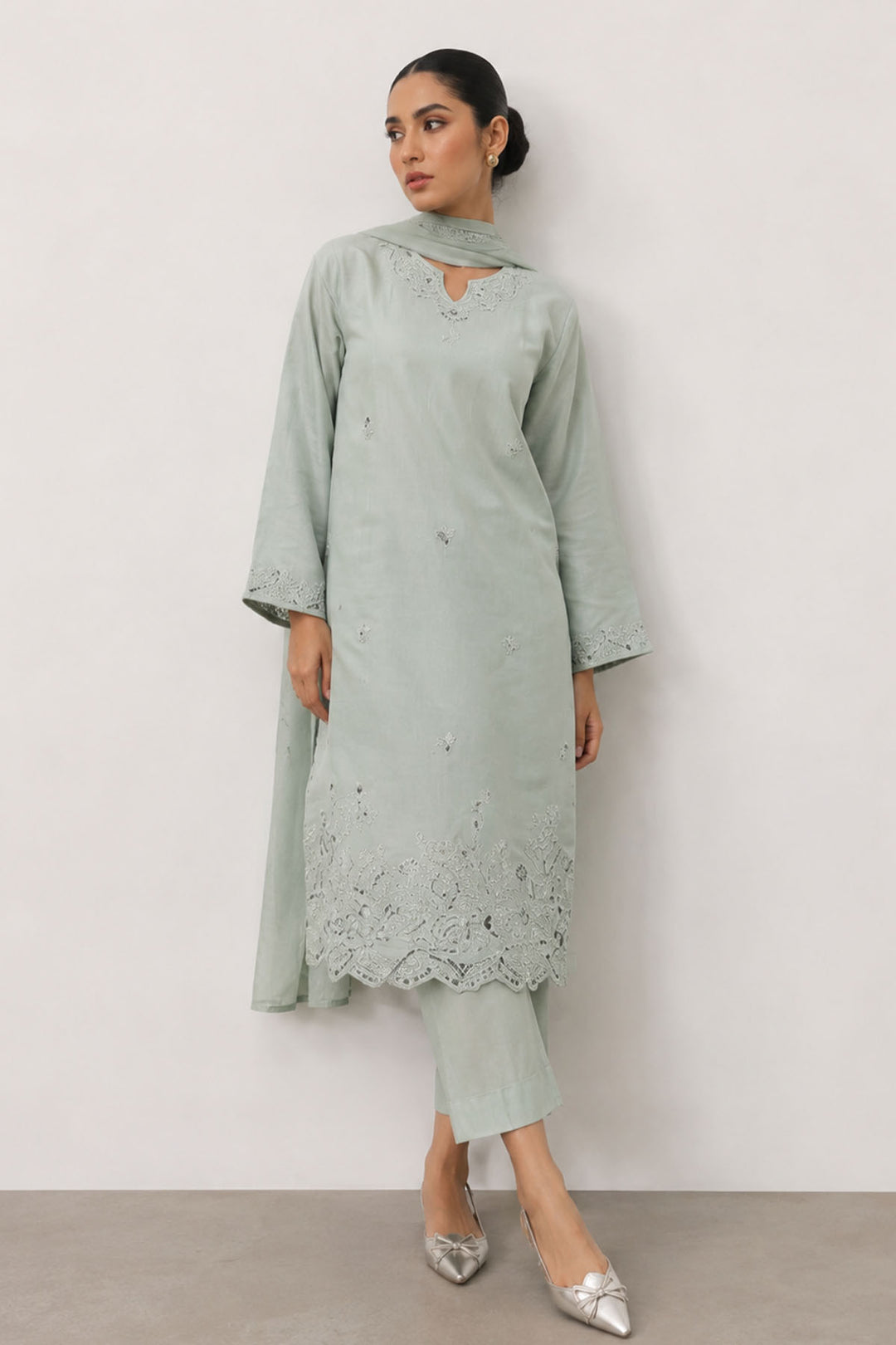 Mint Whisper Embroidered 3-Piece Set