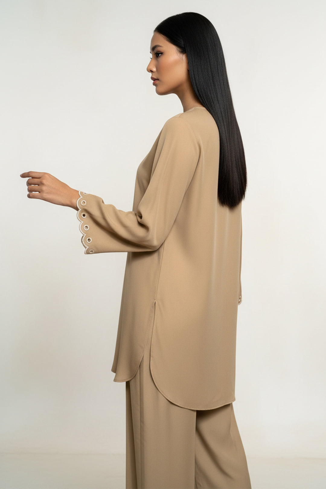 Mocha Embroidered Co Ord Set