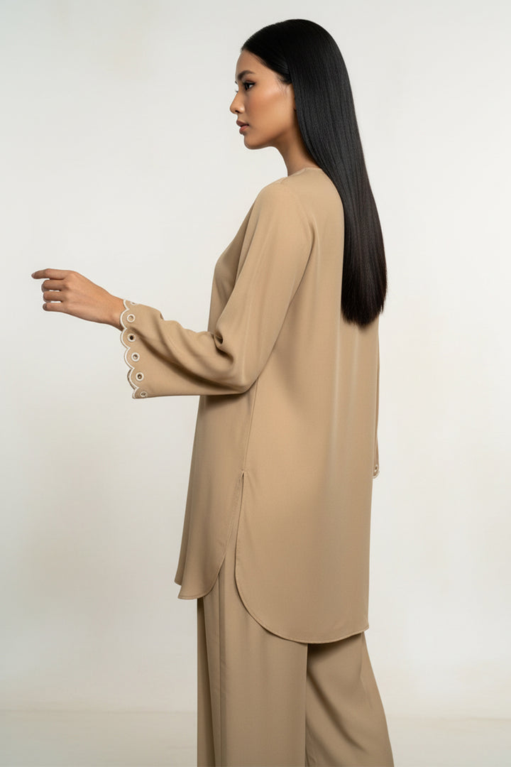 Mocha Embroidered Co Ord Set