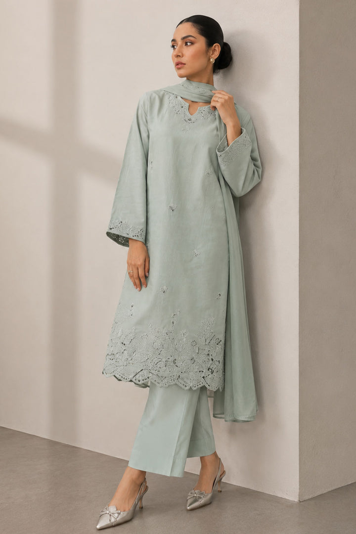Mint Whisper Embroidered 3-Piece Set