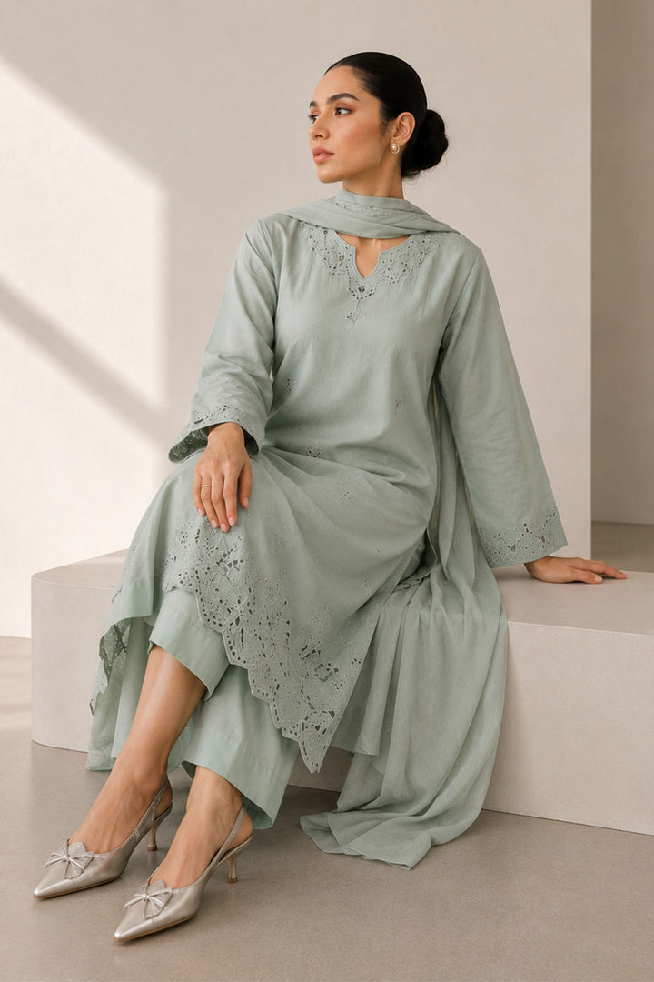 Mint Whisper Embroidered 3-Piece Set