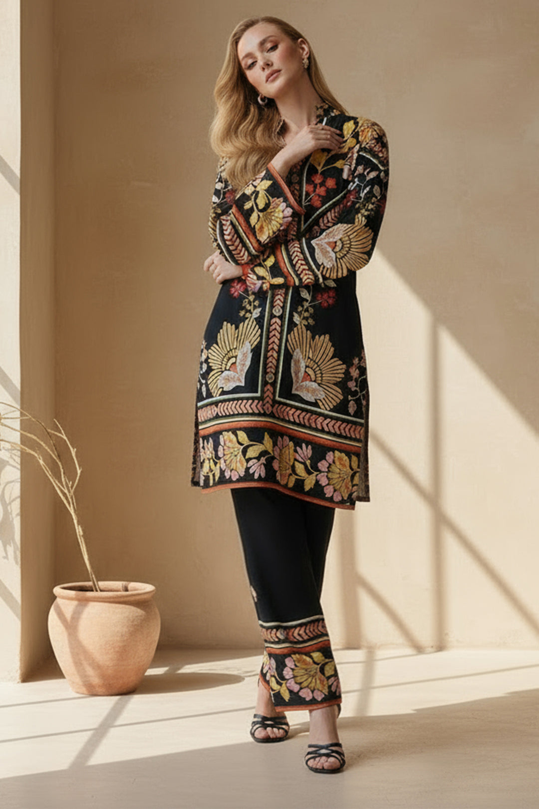 2 Piece Printed  Suit - 57