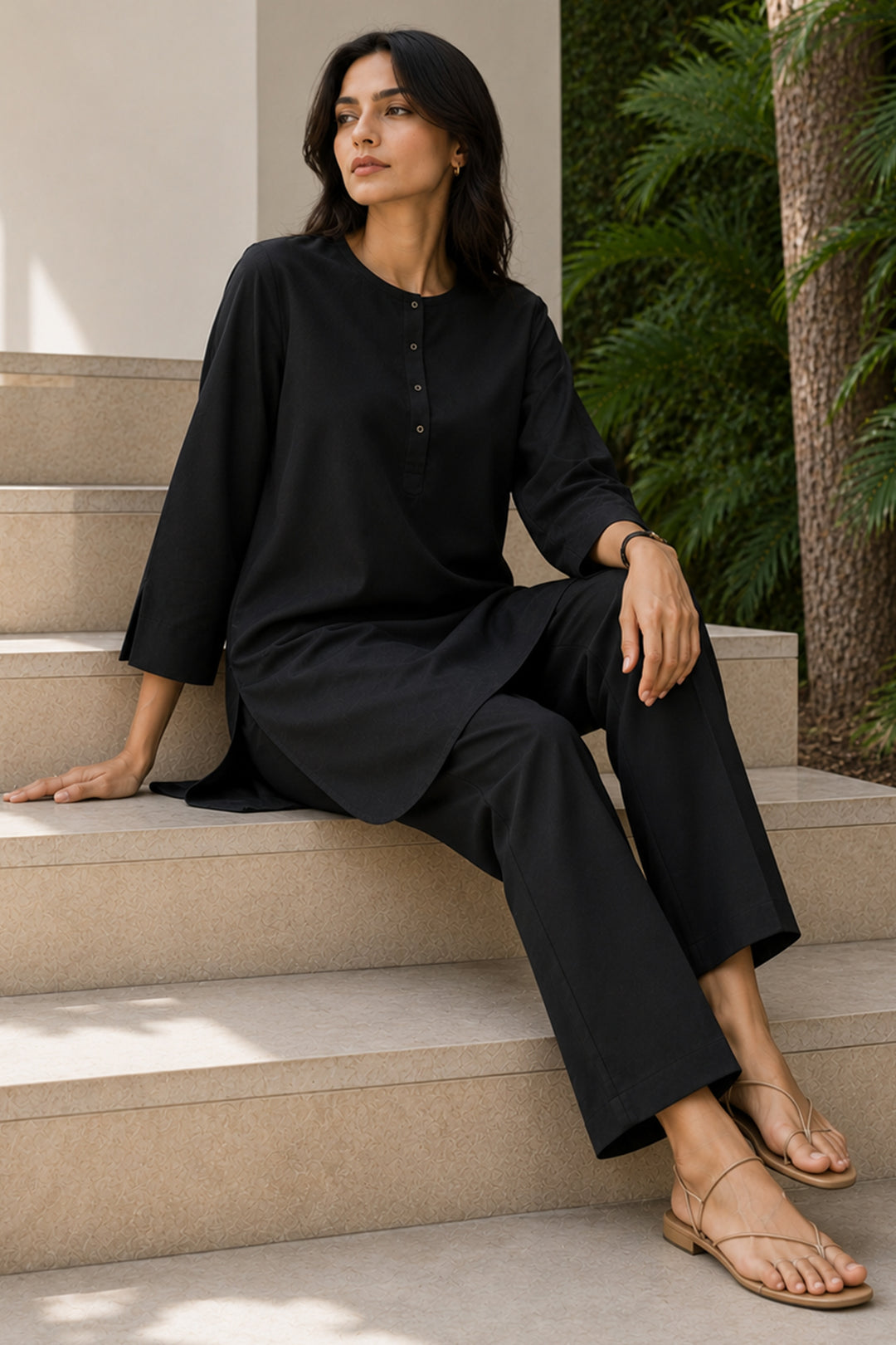 Classic Black Cambric Co Ord Set