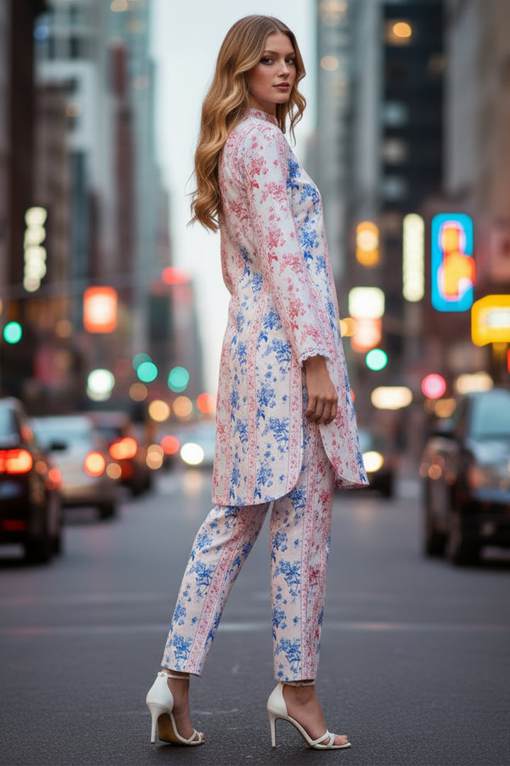 2 Piece Printed  Suit - 34