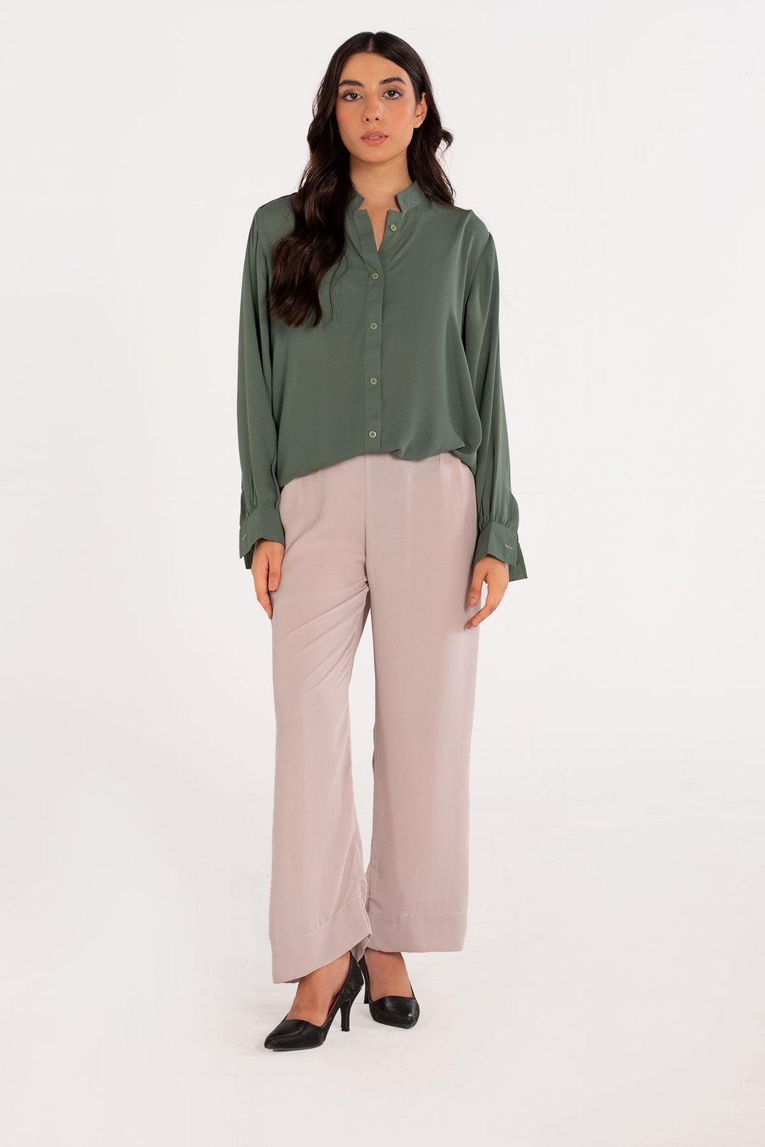 Island Green Crepe Tunic - Peach Republic