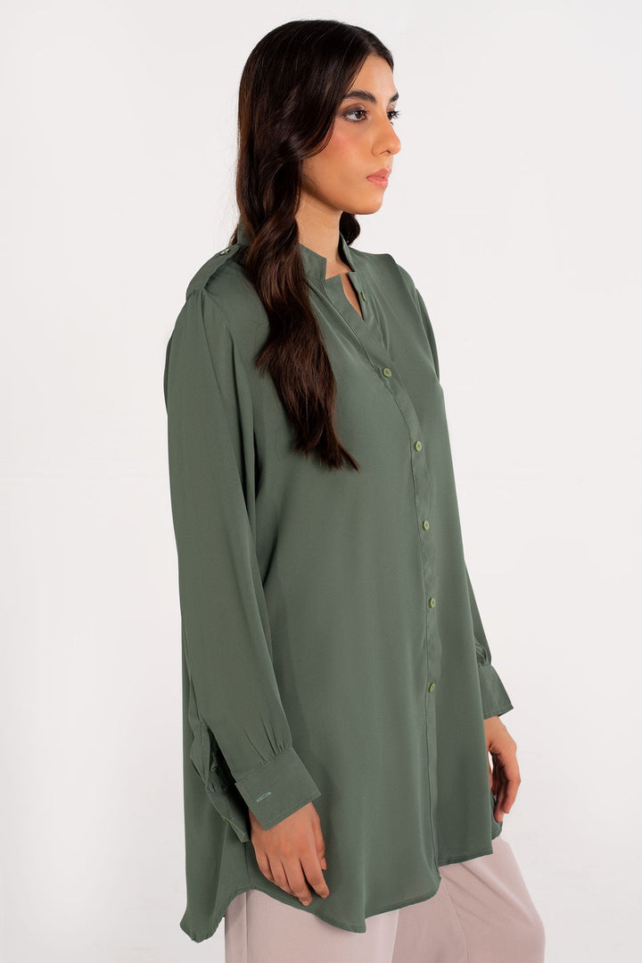 Island Green Crepe Tunic - Peach Republic