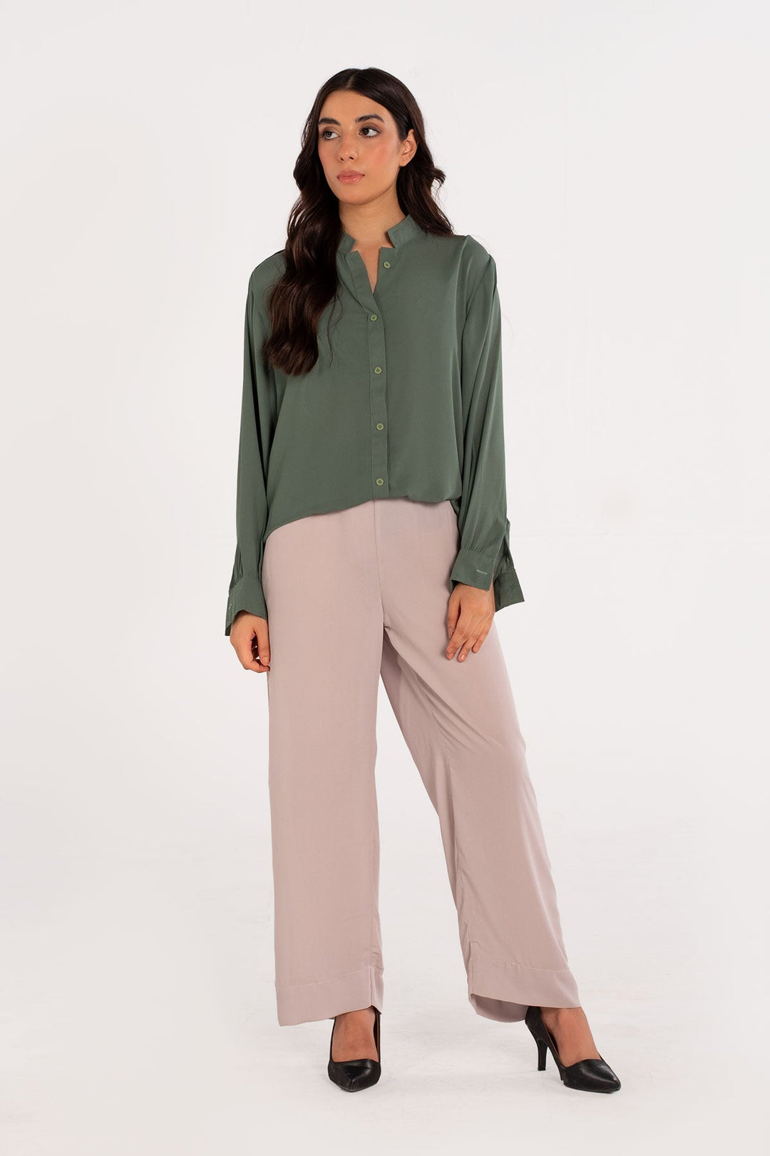 Island Green Crepe Tunic - Peach Republic