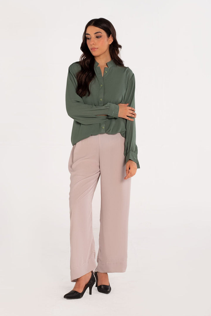 Island Green Crepe Tunic - Peach Republic