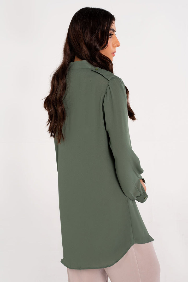 Island Green Crepe Tunic - Peach Republic