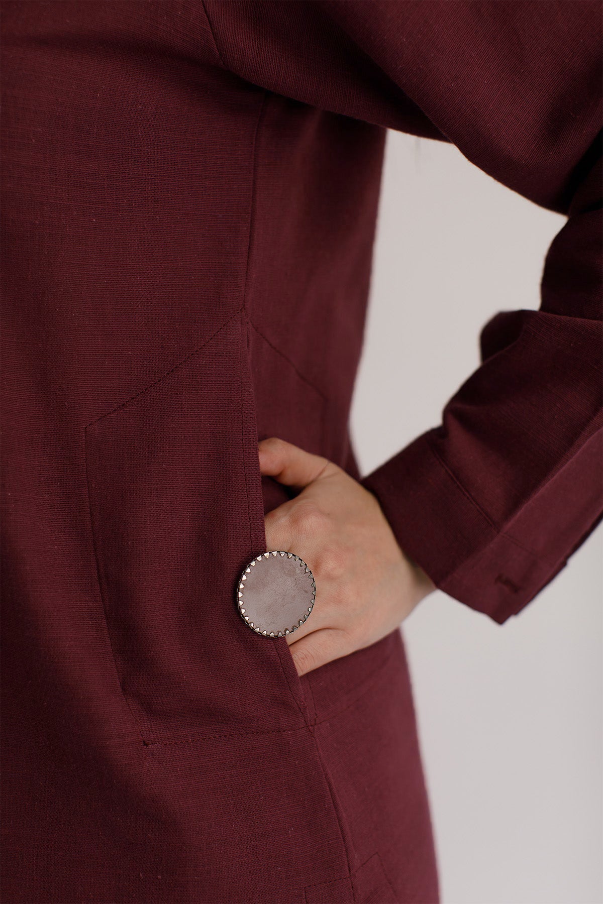 Maroon Cambric Dress - 01 - Peach Republic