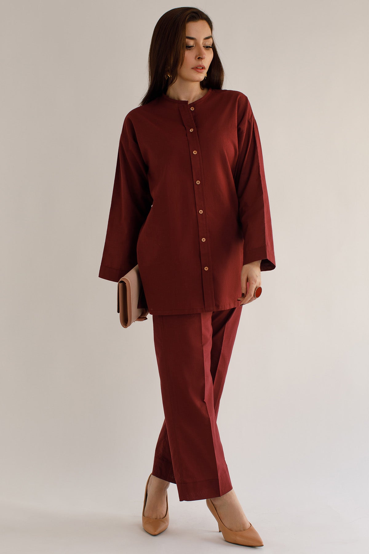 Maroon Cambric Tunic - Peach Republic