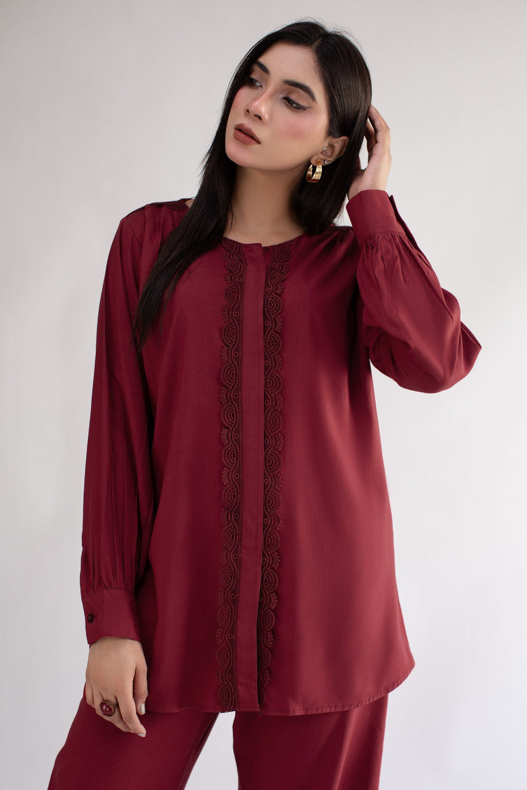 Maroon Co Ord Set - 12 - Peach Republic