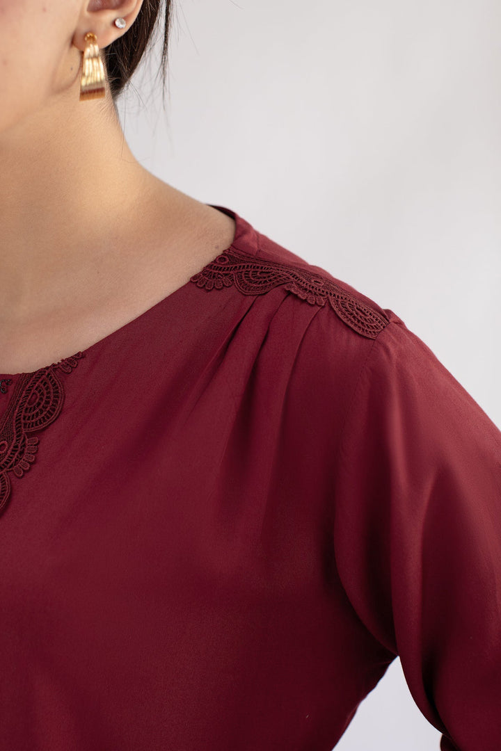 Maroon Co Ord Set - 12 - Peach Republic