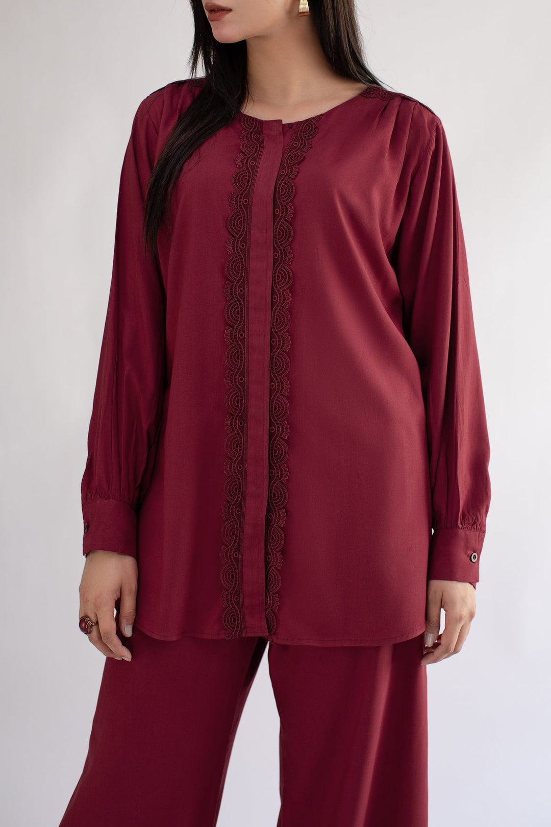 Maroon Co Ord Set - 12 - Peach Republic