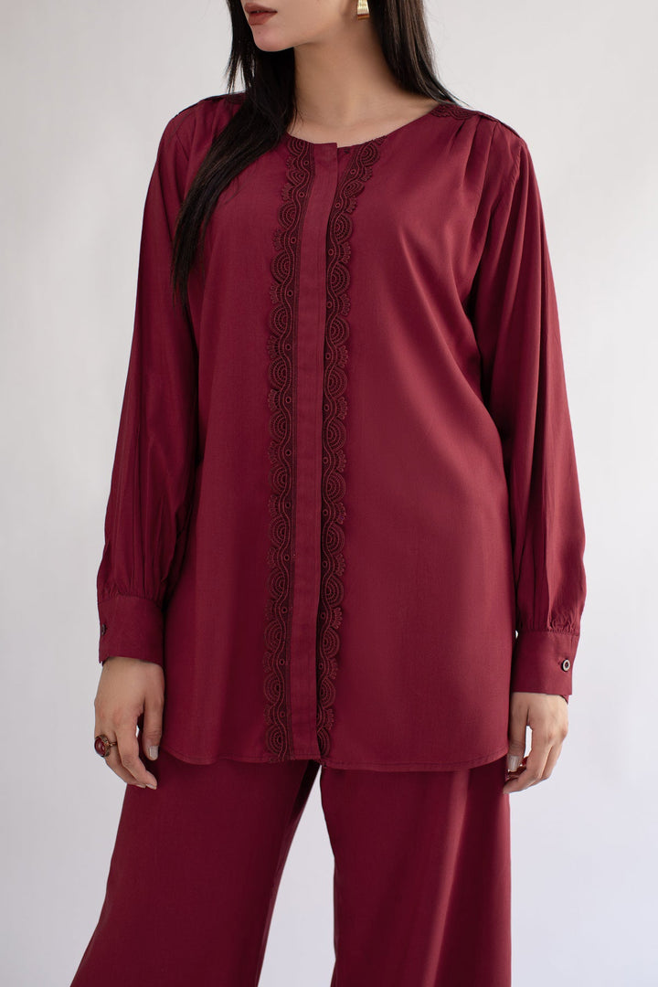 Maroon Co Ord Set - 12 - Peach Republic