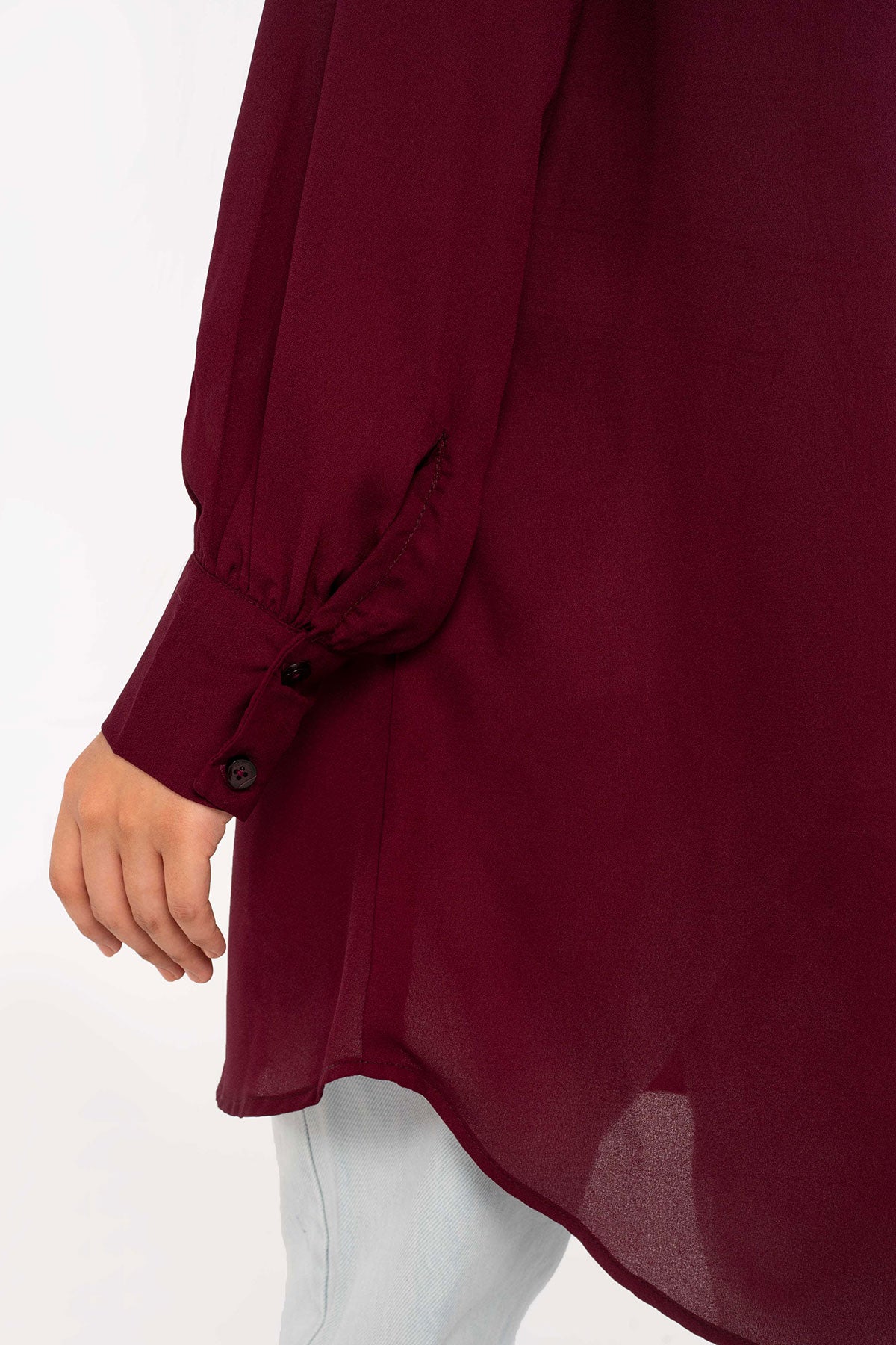 Maroon Crepe Top - Peach Republic