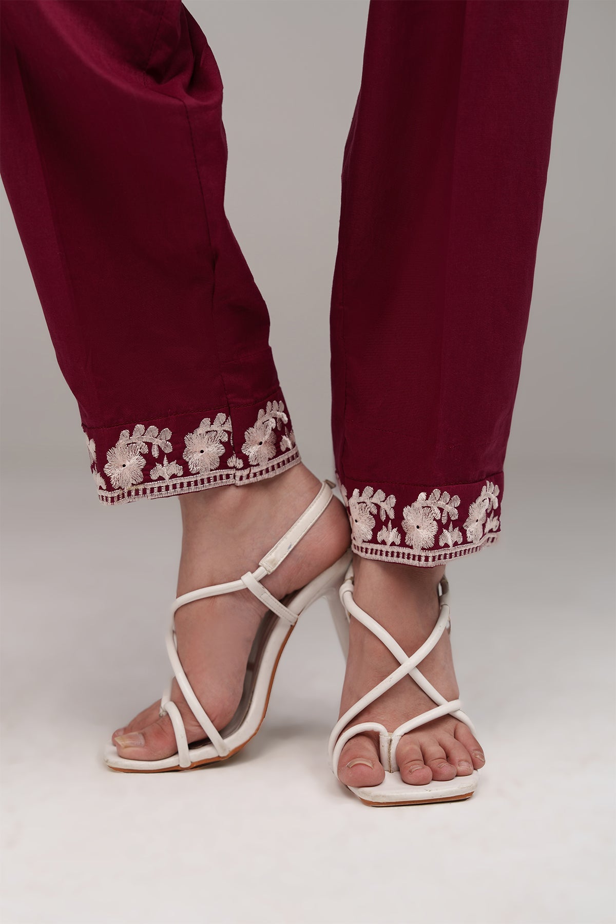 Maroon Embroidered Co Ord Set - 02 - Peach Republic