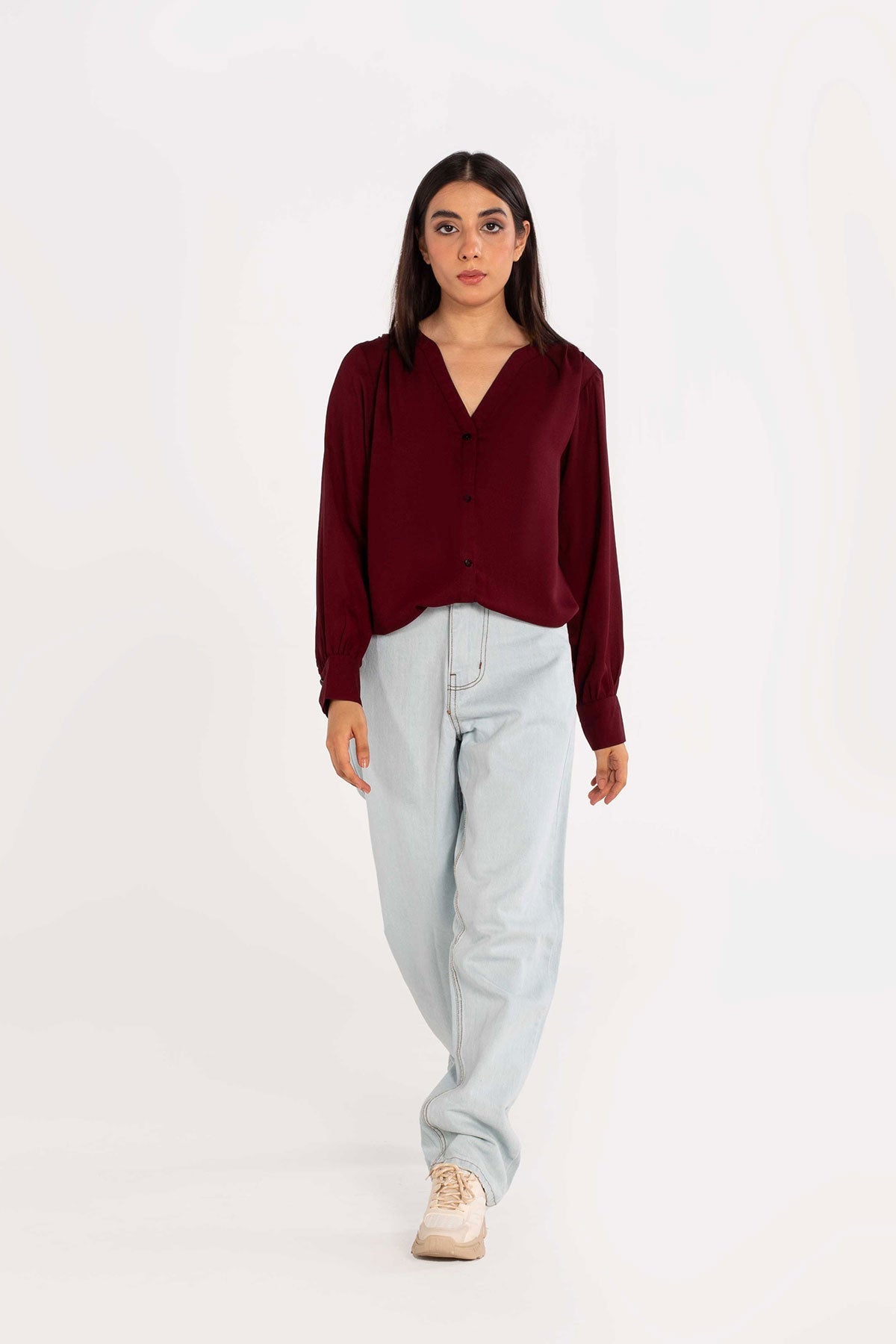 Maroon Grip Top - 01 - Peach Republic