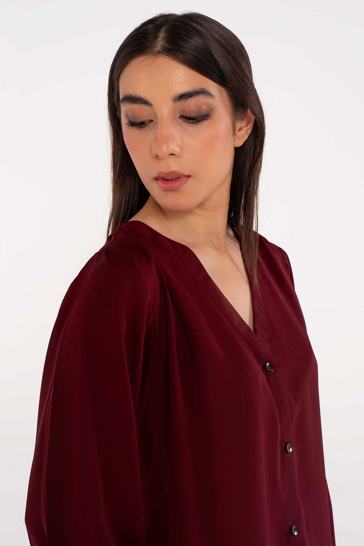 Maroon Grip Top - 01 - Peach Republic