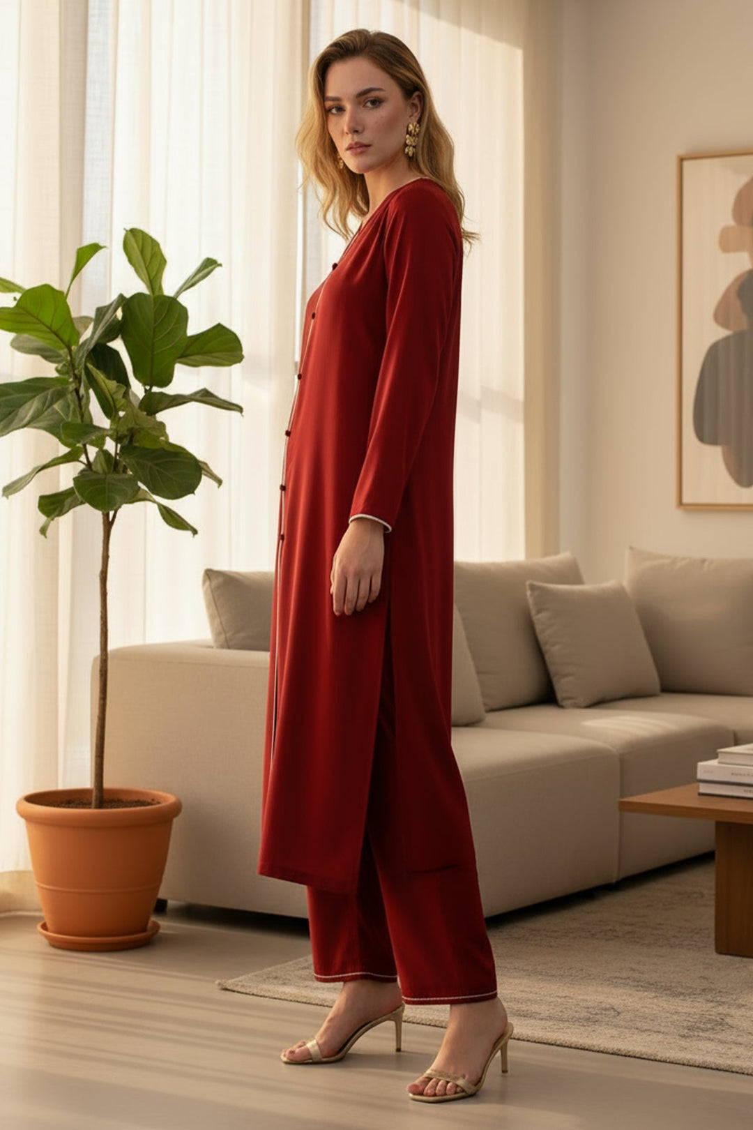Maroon Suit - 022 - Peach Republic