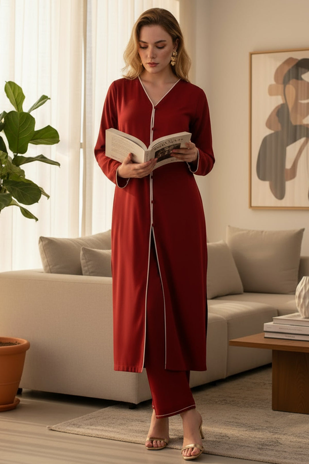 Maroon Suit - 022 - Peach Republic