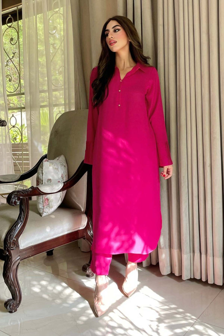 Deep Pink Collar Shirt