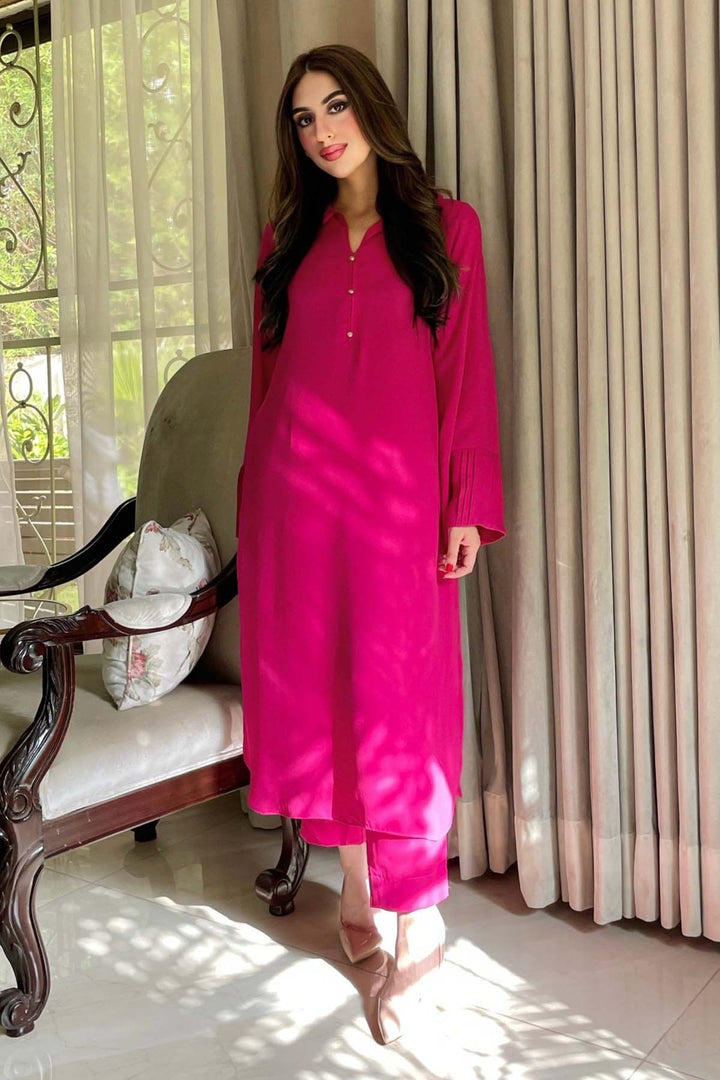 Deep Pink Collar Shirt