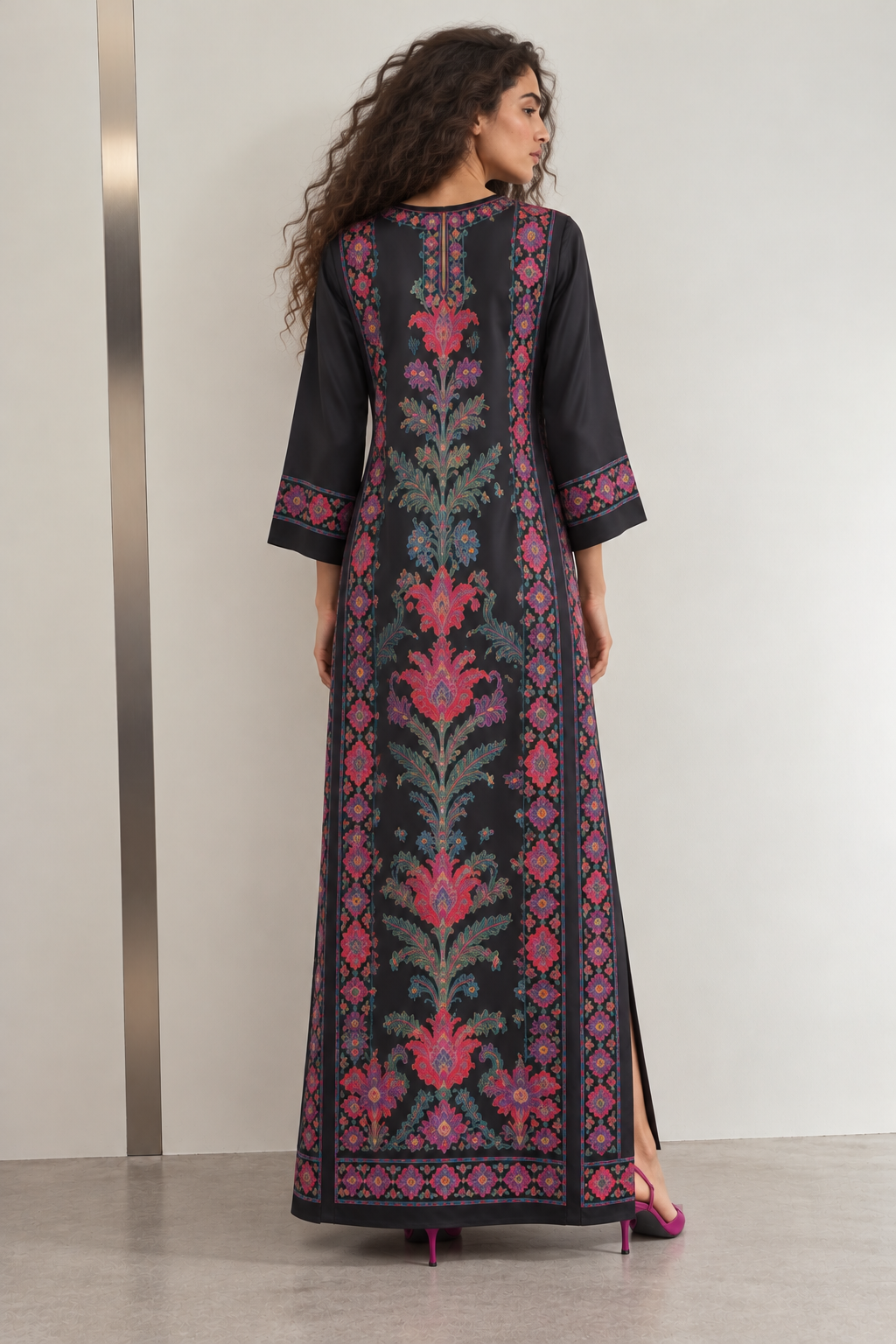 Midnight Bloom printed kaftan back view