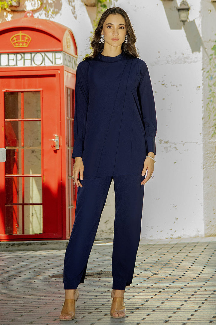 Navy Blue Co Ord Set - 01 - Peach Republic