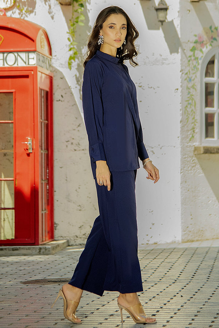 Navy Blue Co Ord Set - 01 - Peach Republic