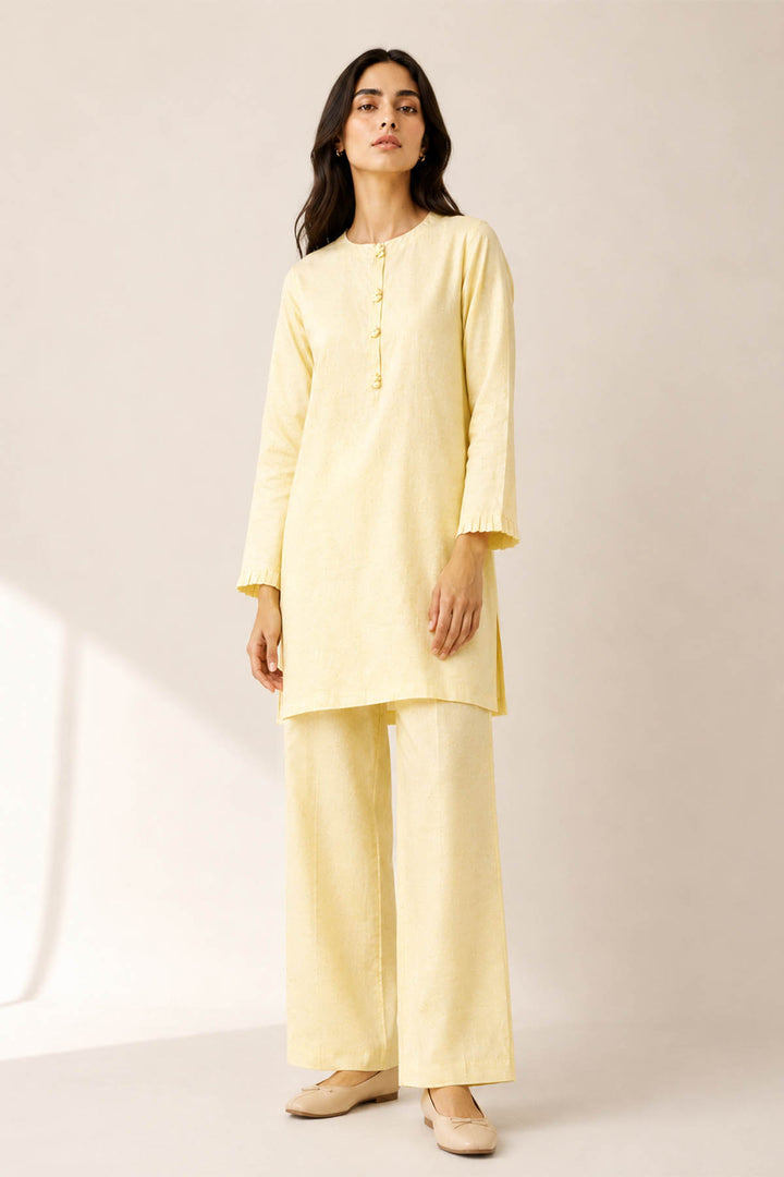 Butter Yellow Raw Silk 2-Piece Set