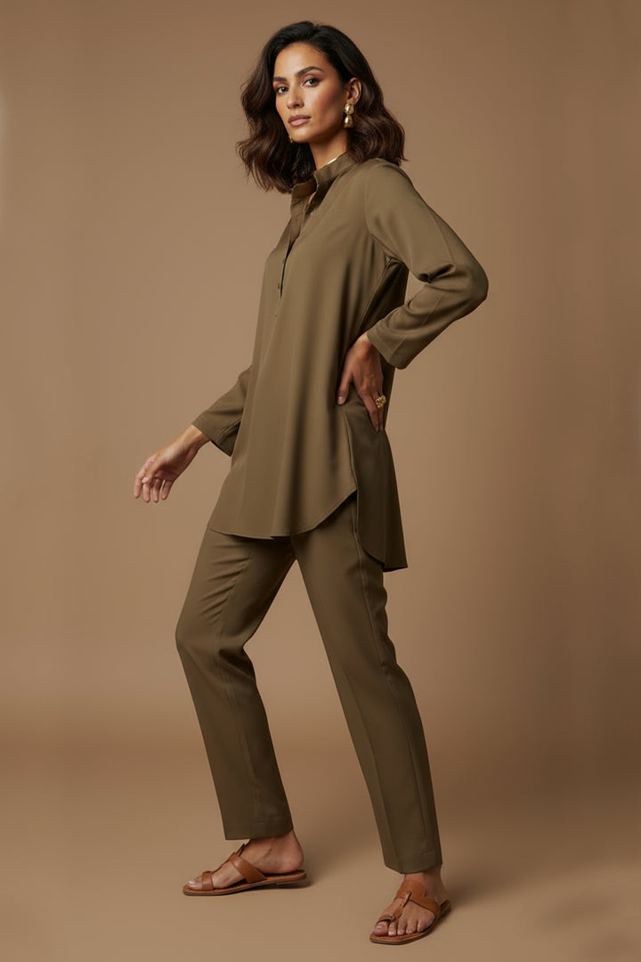 Olive Brown Studded Co ord Set