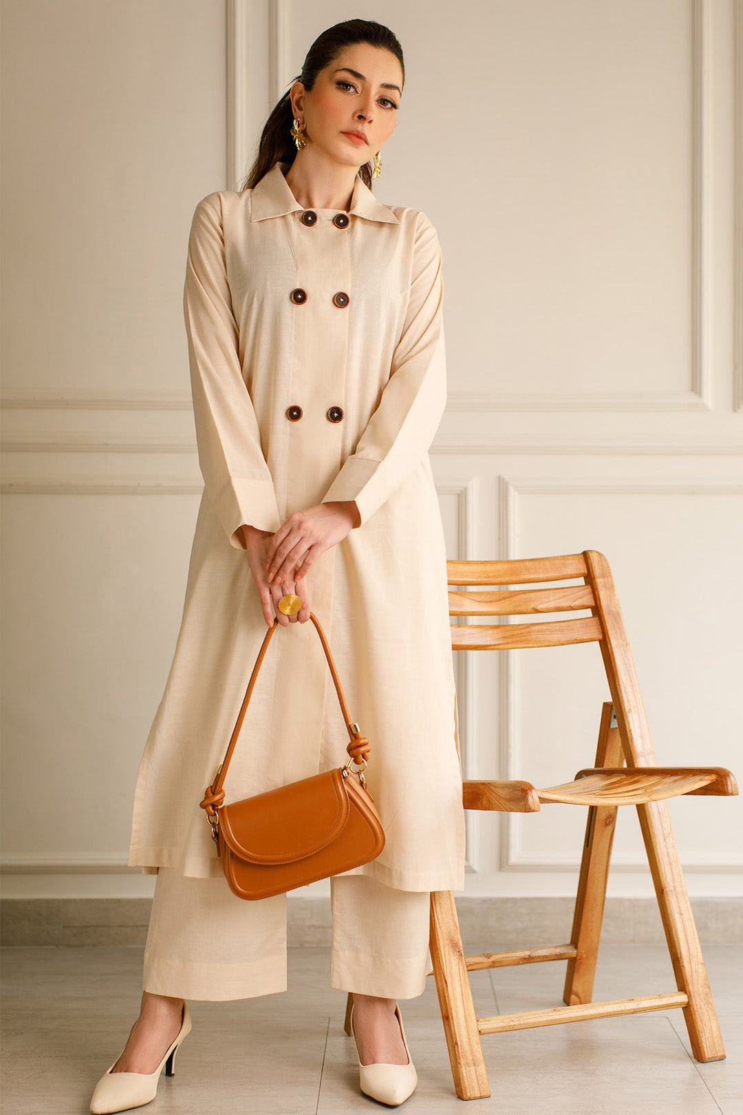 Pastel Beige Cambric Shirt Peach Republic Pastel Beige Cambric Shirt Peach Republic