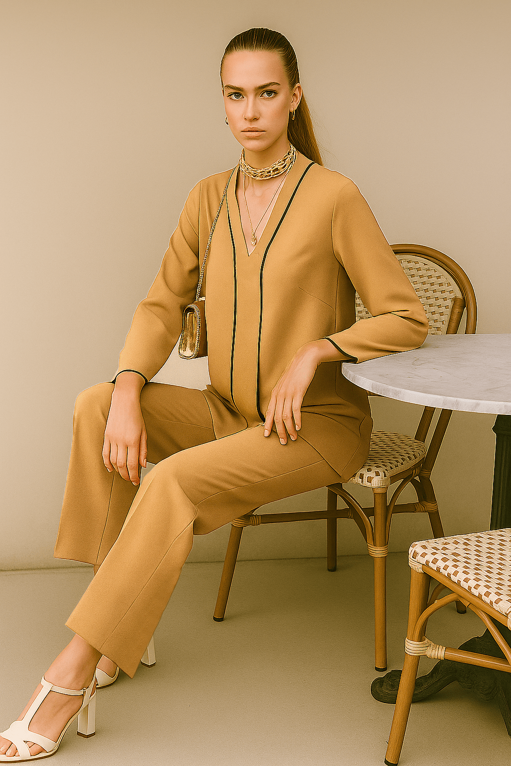 Pastel Brown Co Ord Set - 01 - Peach Republic