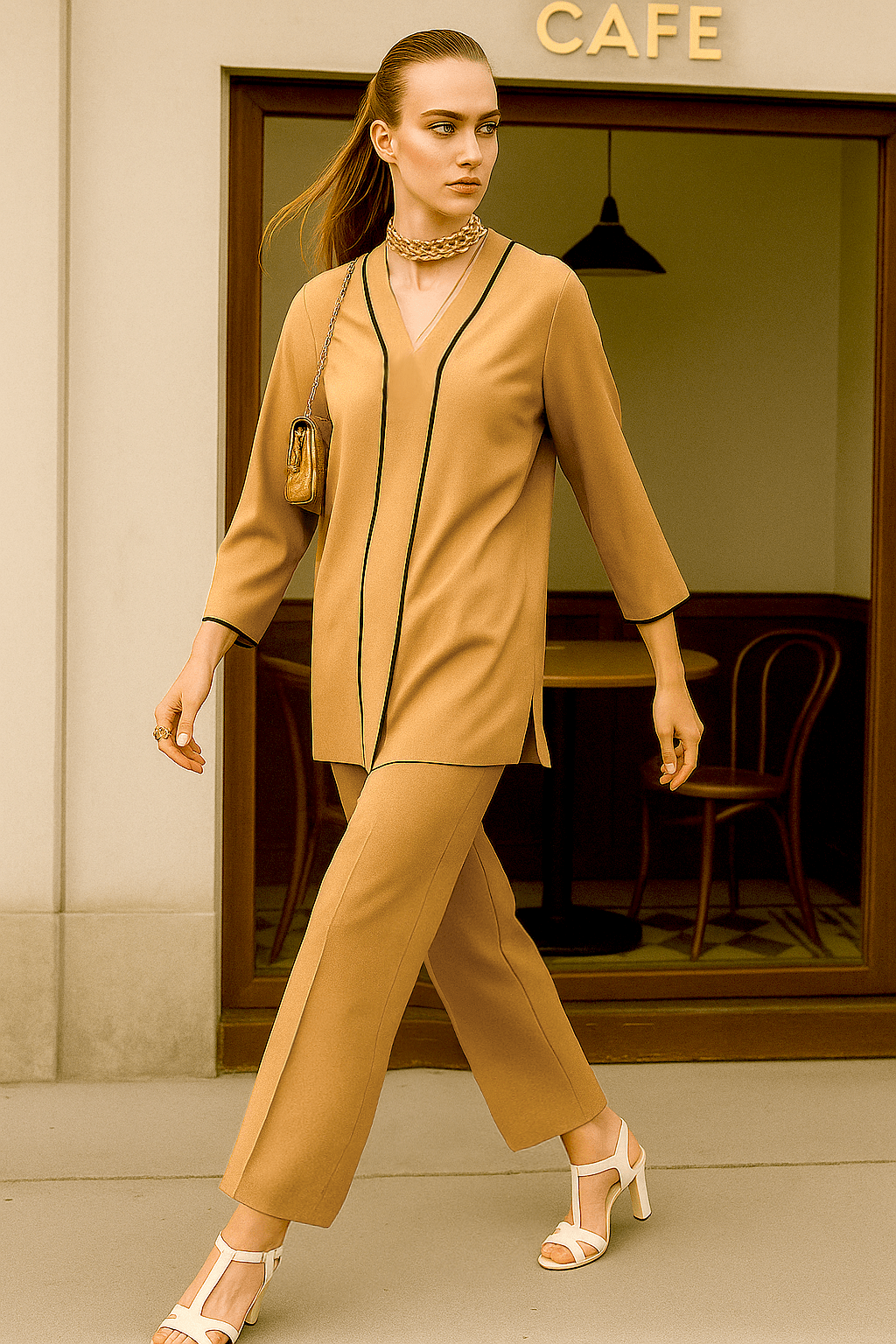 Pastel Brown Co Ord Set - 01 - Peach Republic