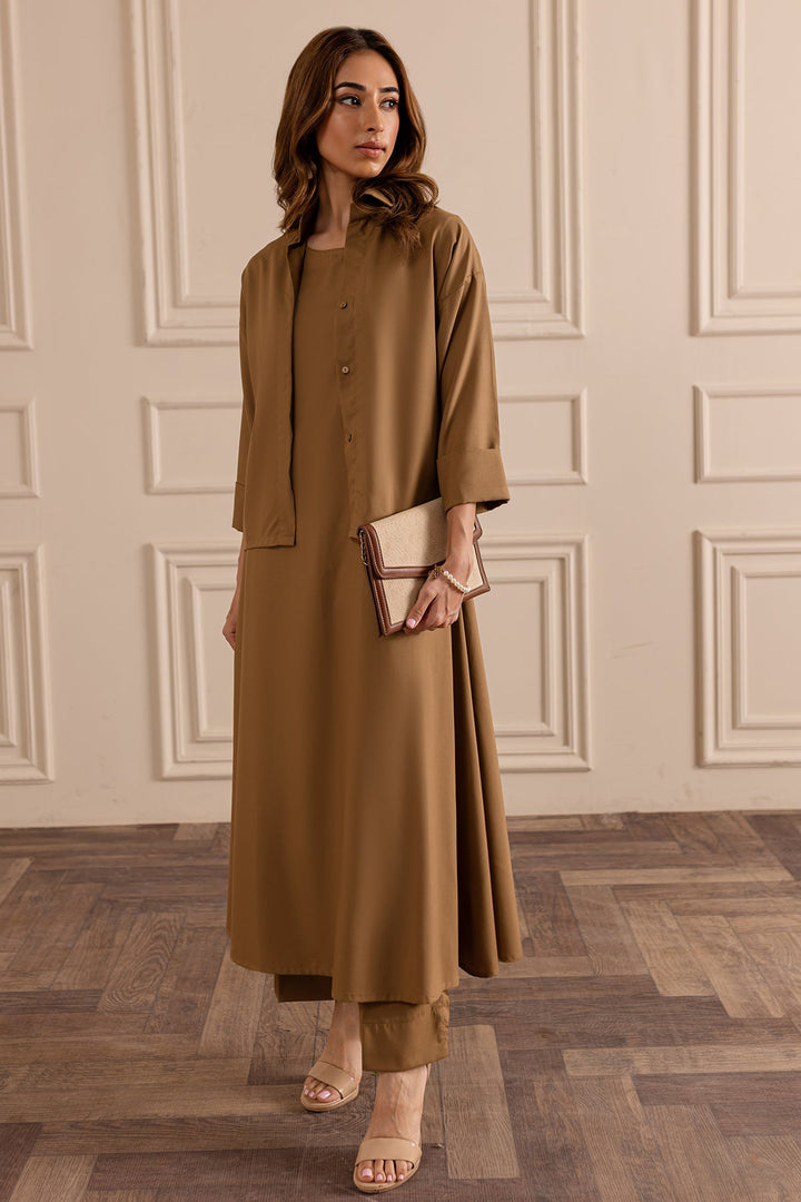 Pastel Brown Layered Dress