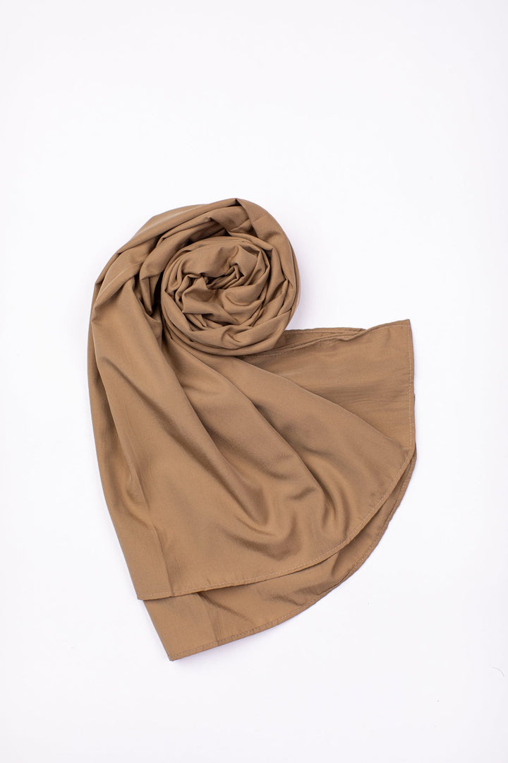 Pastel Brown Plain Scarf - Peach Republic
