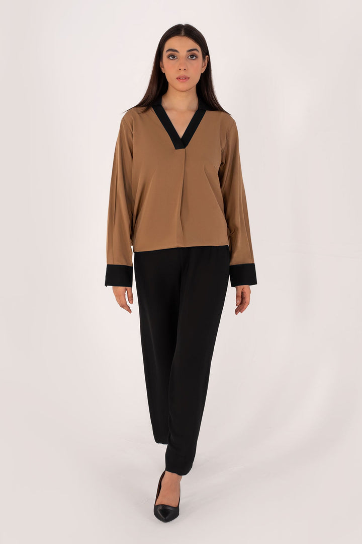 Pastel Brown Top - Peach Republic