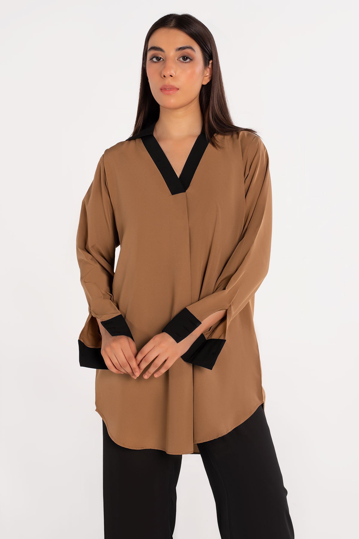 Pastel Brown Top - Peach Republic