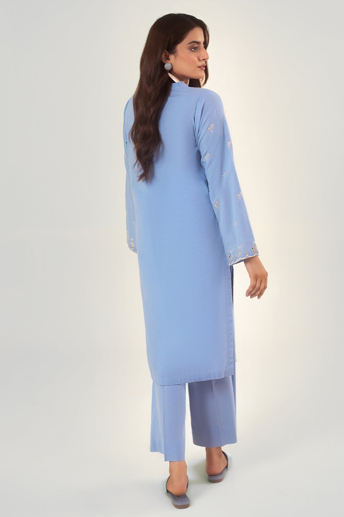 Sky Blue Embroidered Dress