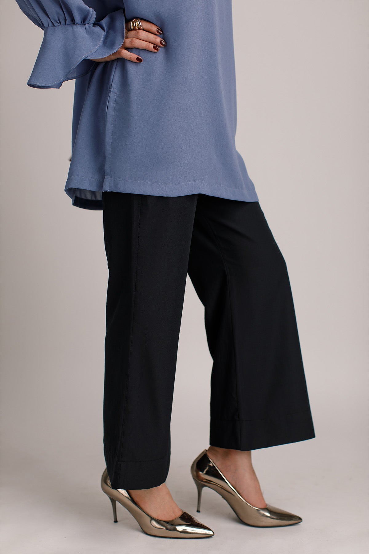 Plain Black Trouser - 01 - Peach Republic