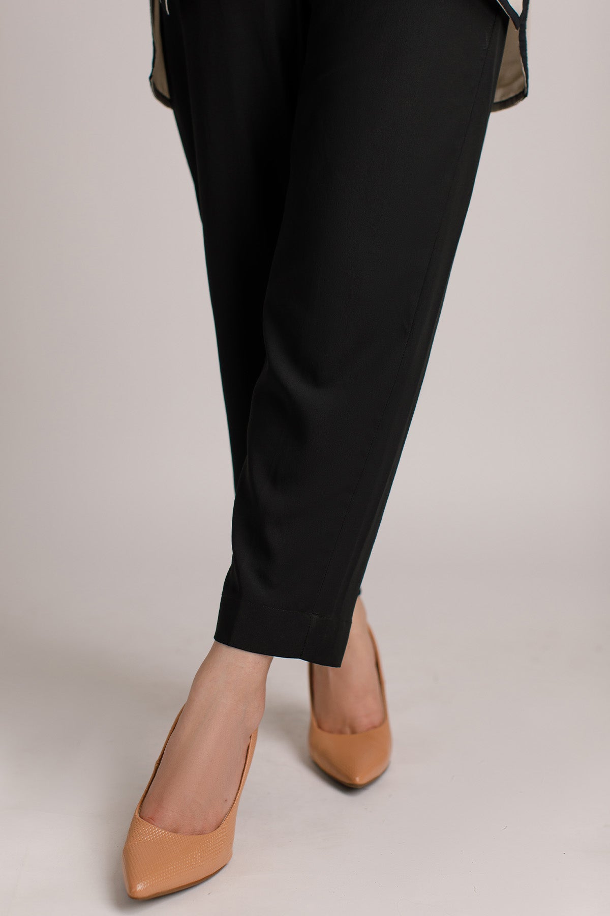 Plain Black Trouser - Peach Republic