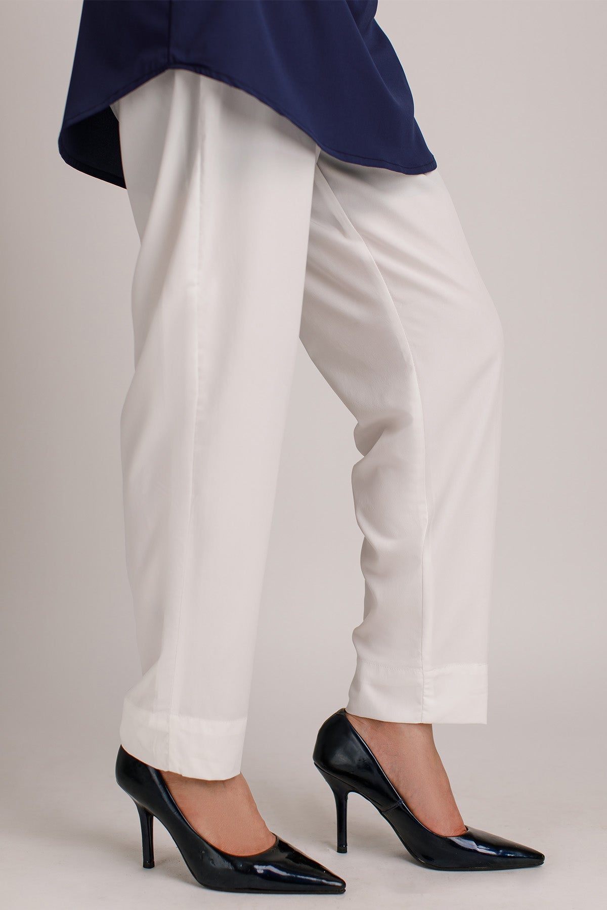 Plain White Trouser - Peach Republic