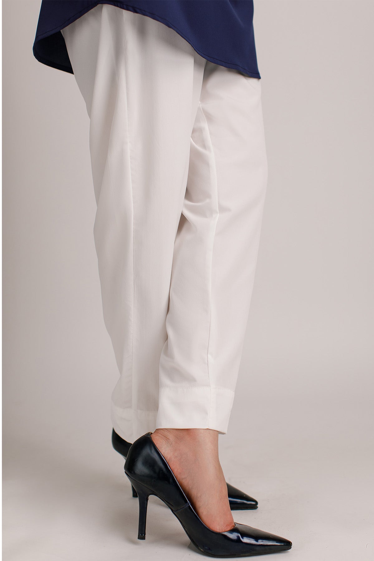 Plain White Trouser - Peach Republic