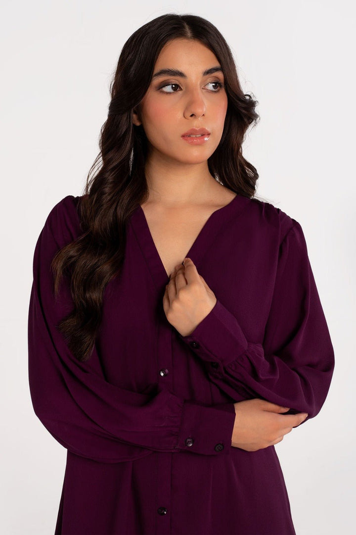 Plum Crepe Co Ord Set - 01 - Peach Republic