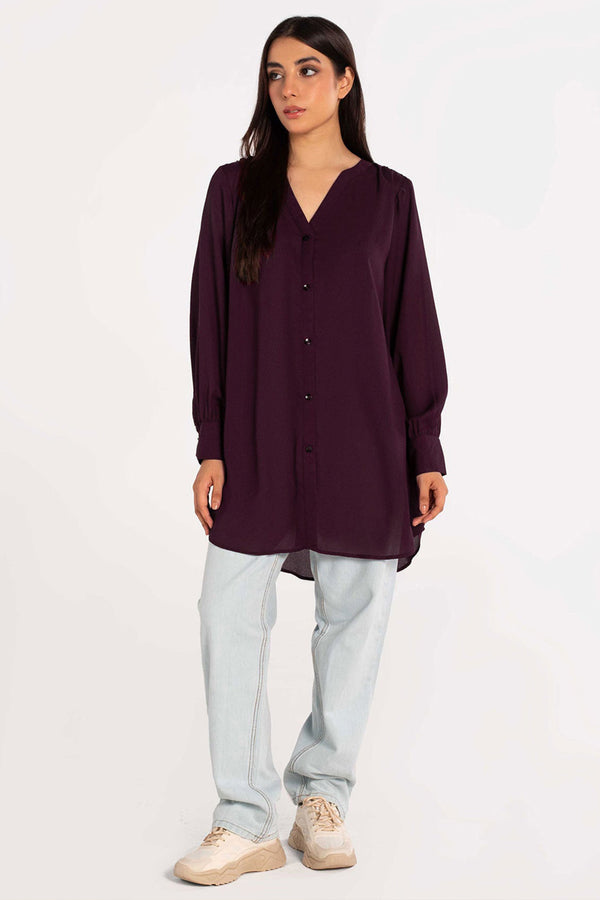 Plum Crepe Top