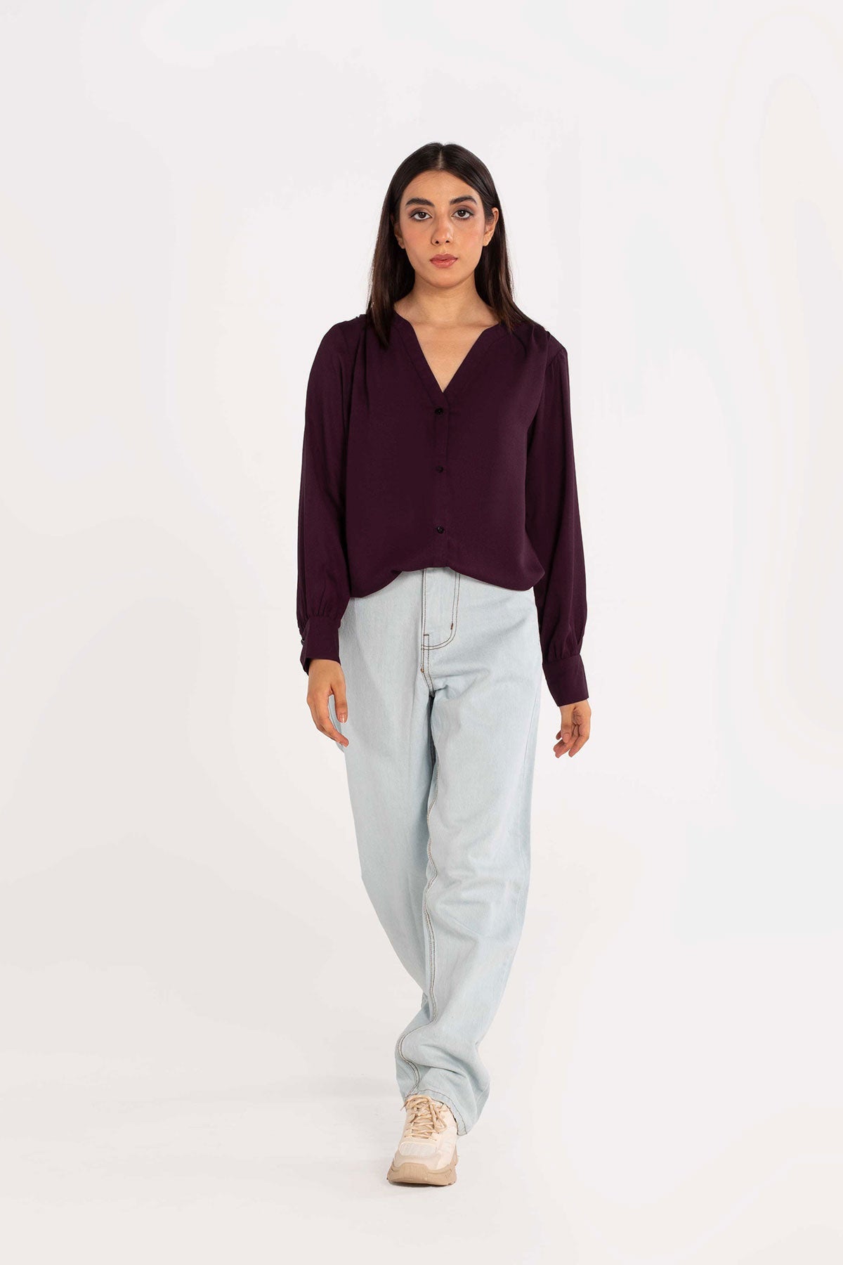 Plum Crepe Top - Peach Republic