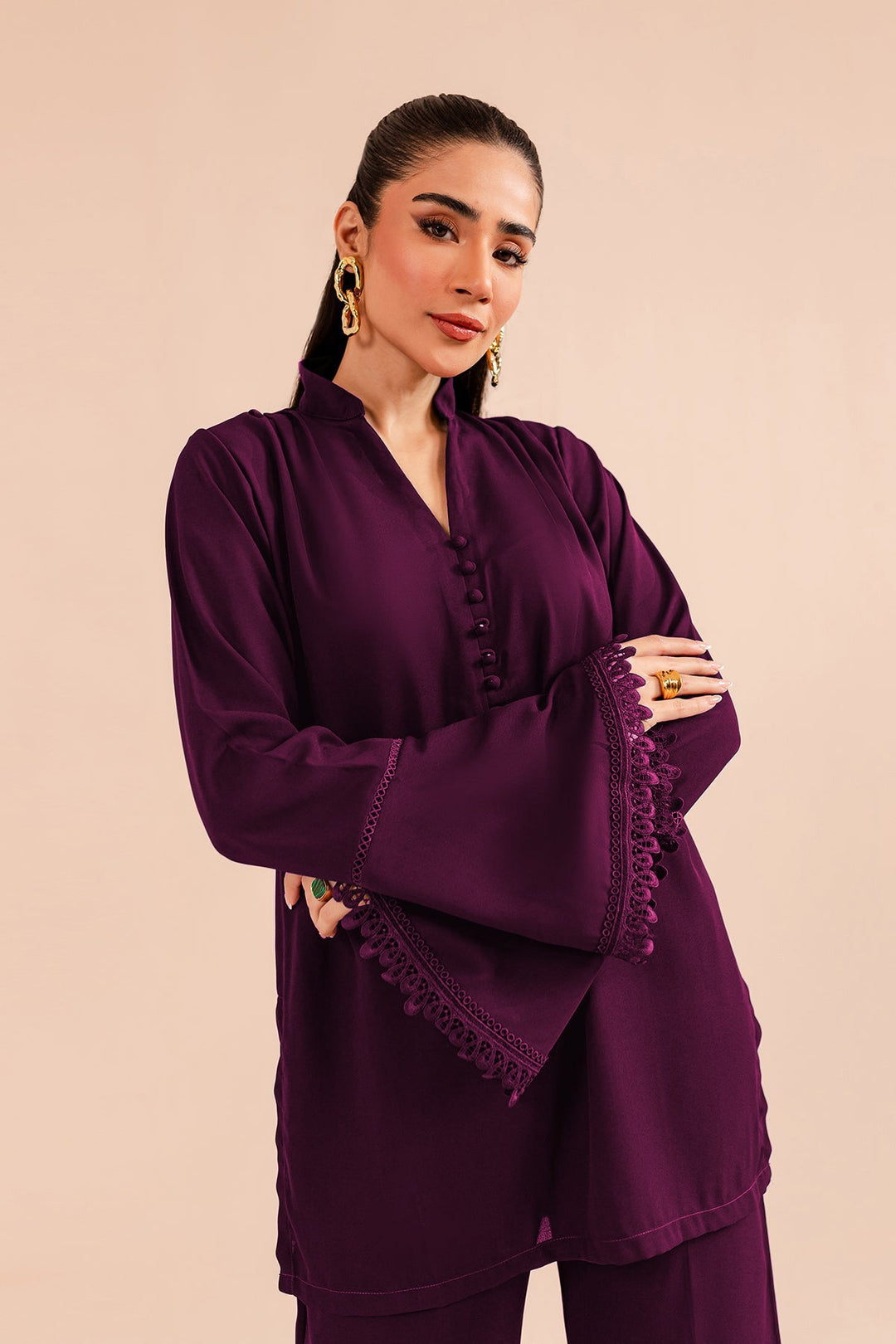 Plum Lace Dress - Peach Republic